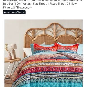 Bohemian Tribal Comforter Set - Blue and Red